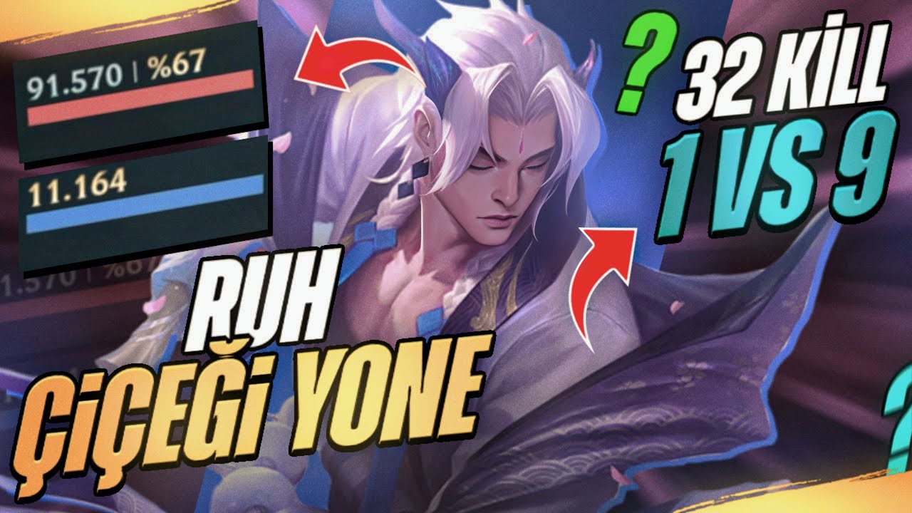 Ruh Çiçeği Yone | 1v9 | +32 Kill GAMEPLAY - Lol Wild Rift