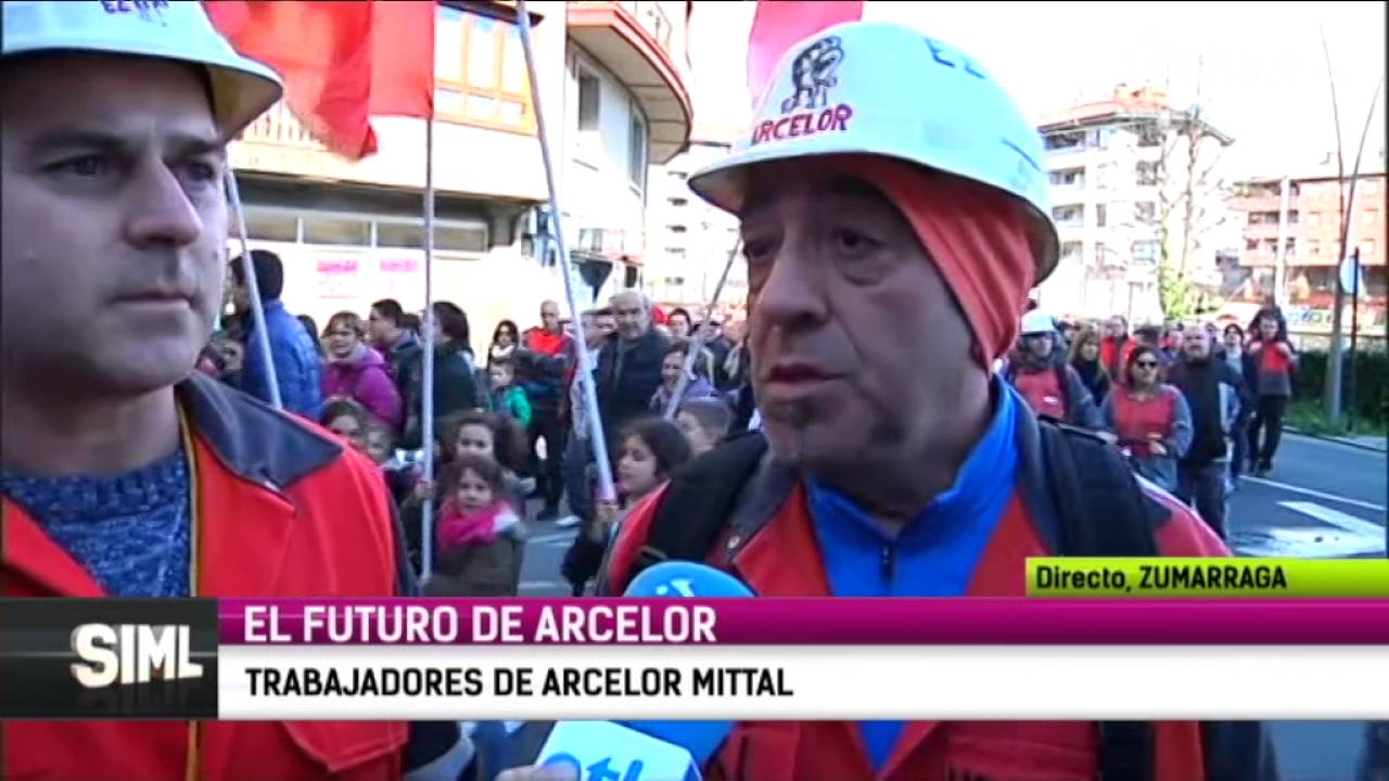 Manifestación de los trabajadores de Arcelor Zumarraga
