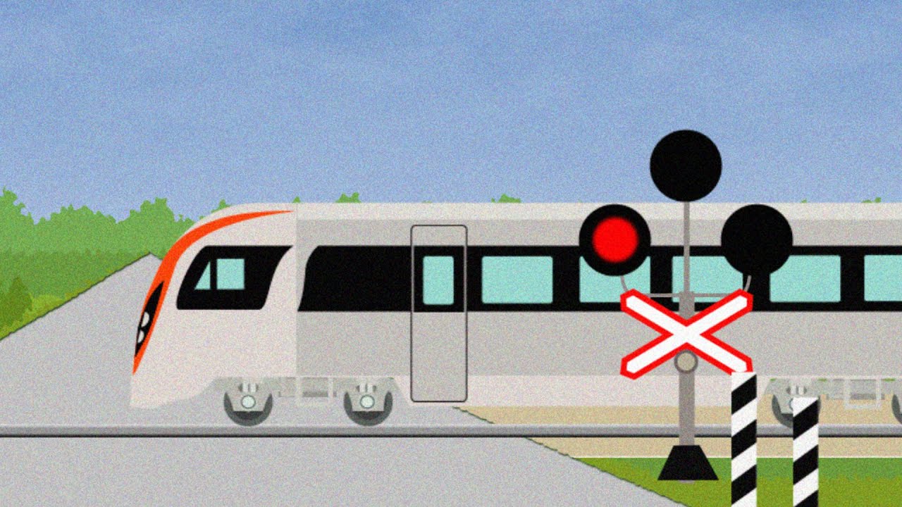 ウクライナの踏切　Level crossing in Ukraine｜踏切アニメ залізничний переїзд