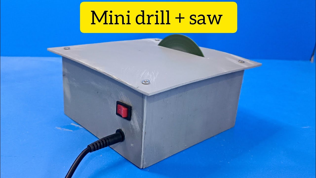 “POWERFUL DIY Mini Drill Saw Machine | DC Motor Multipurpose Tool | Homemade Table Saw”