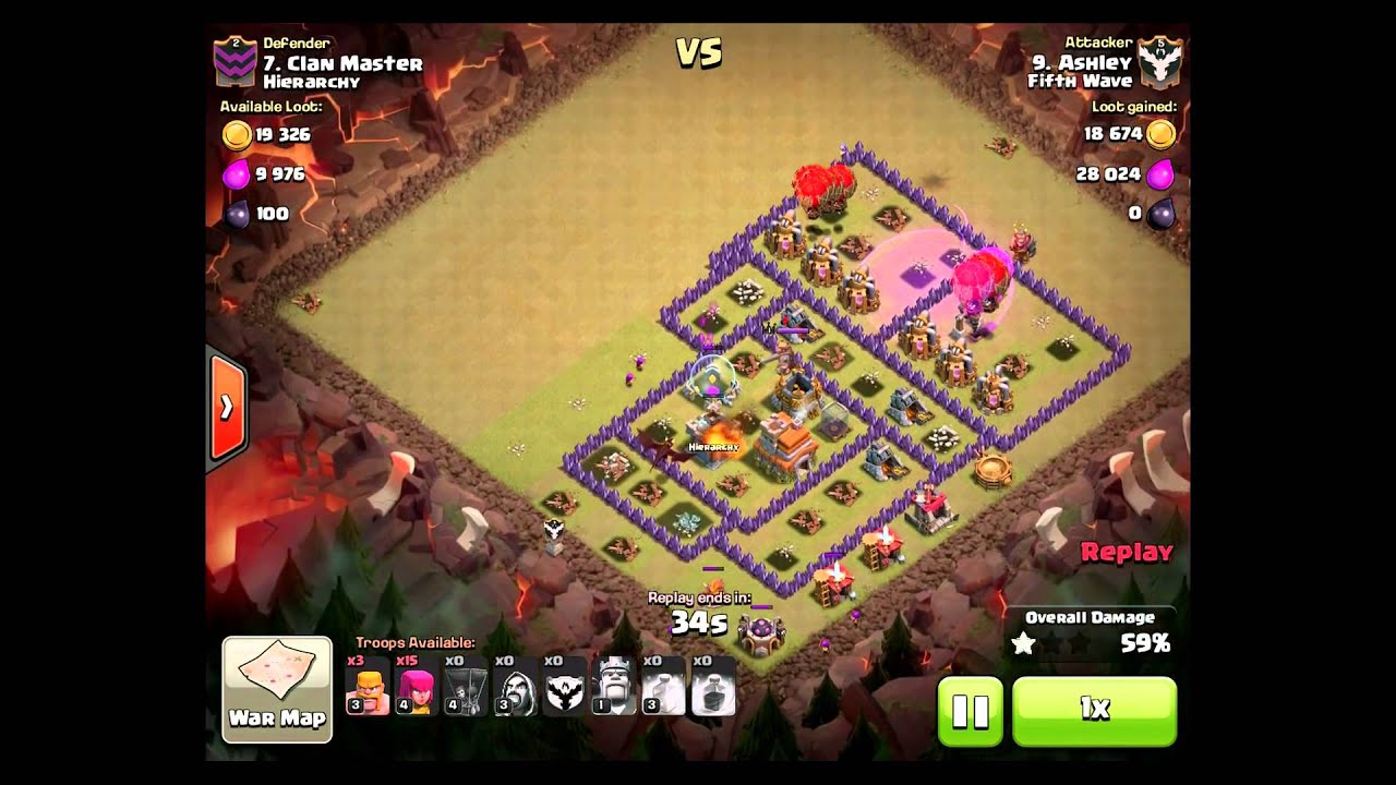 TH7 vs TH7 Balloon Attack