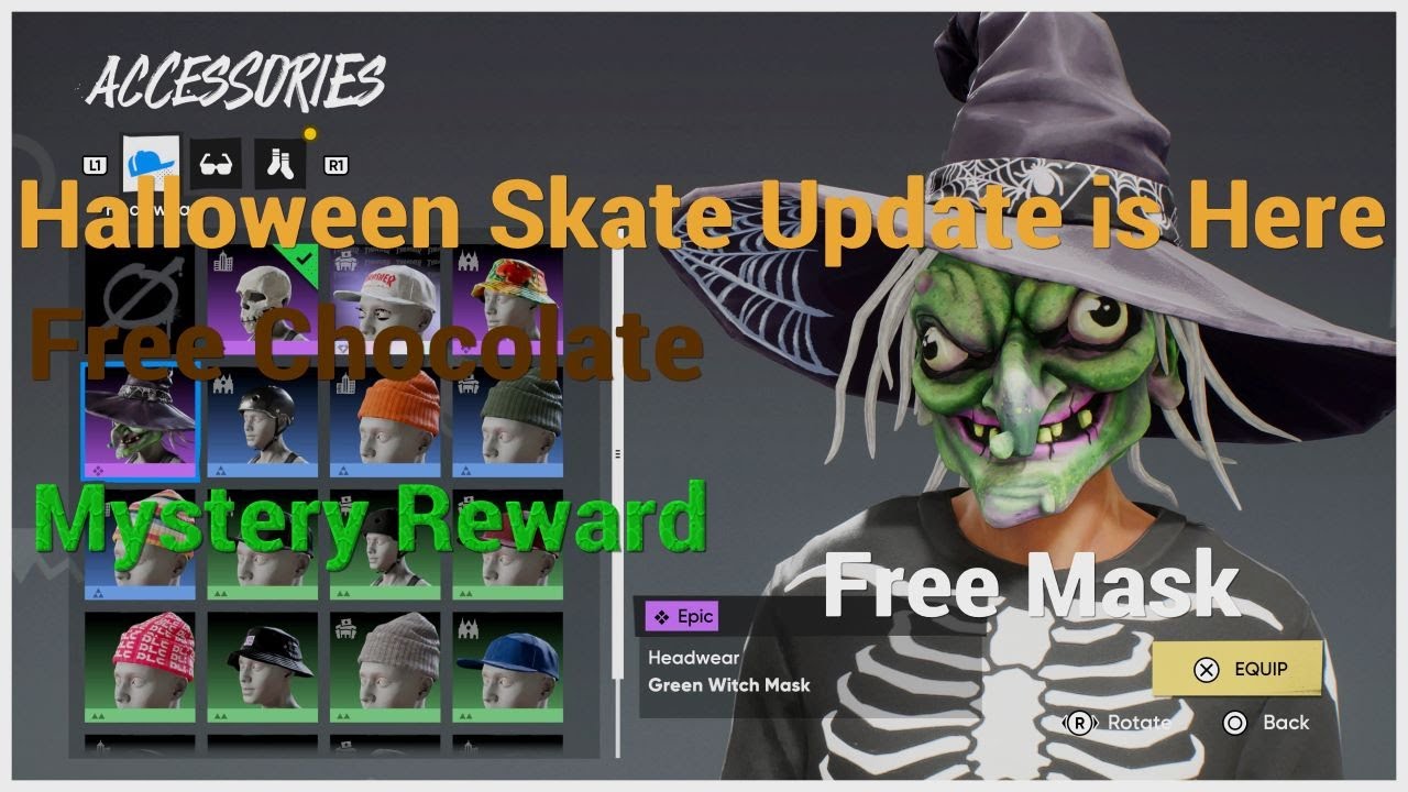 Skate Halloween Update Explained (Skate-O-Ween) Free Chocolate, New Skateparks, and a Mystery Prize.