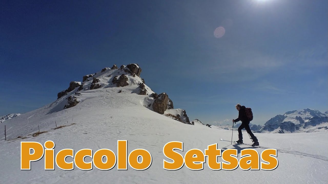 Piccolo Setsas dal Castello di Andraz (con gli sci)