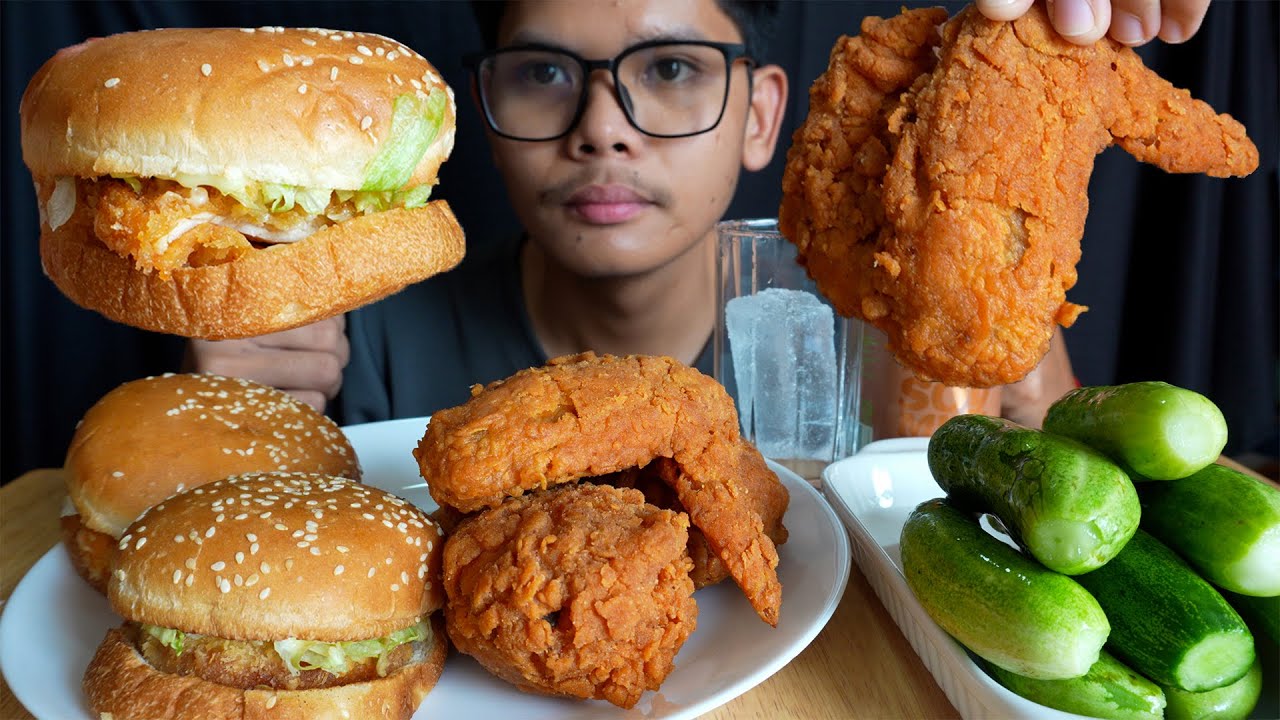 The best Hamburger and Fried Chicken Mukbang | ASMR