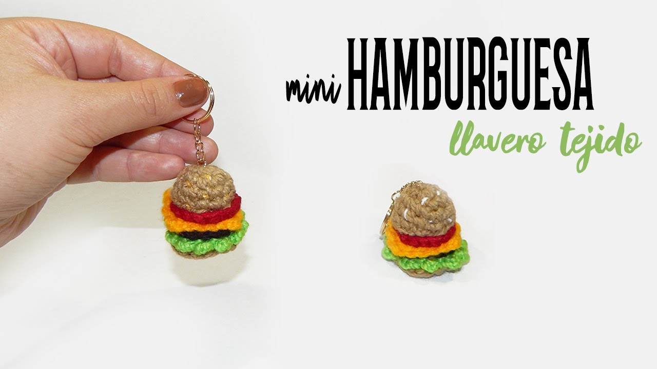 MINI HAMBURGUESA  MC DONALDS llavero tejido a crochet - PASO A PASO SUPER FACIL