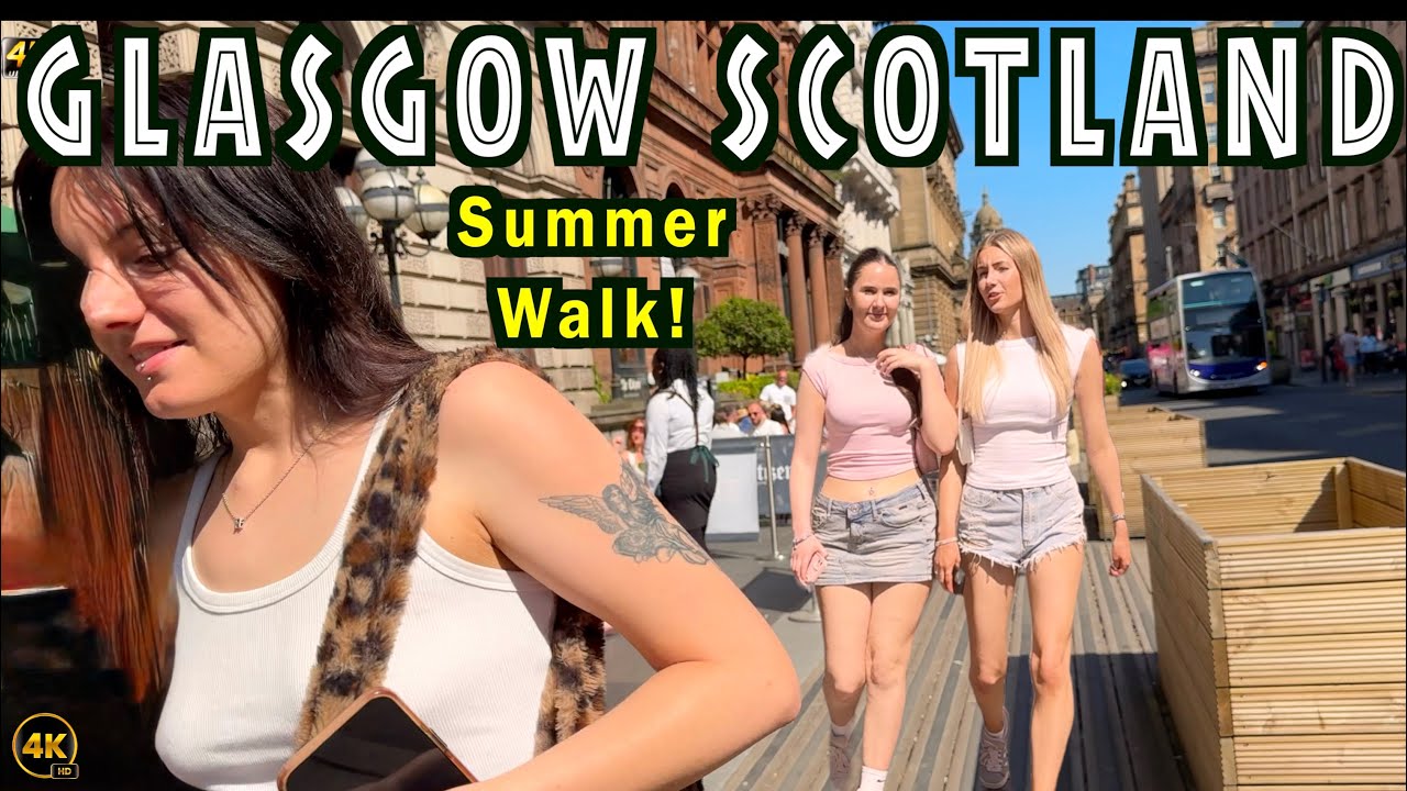 Glasgow City 4k Walk , Scotland - Walking Tour 4K HDR