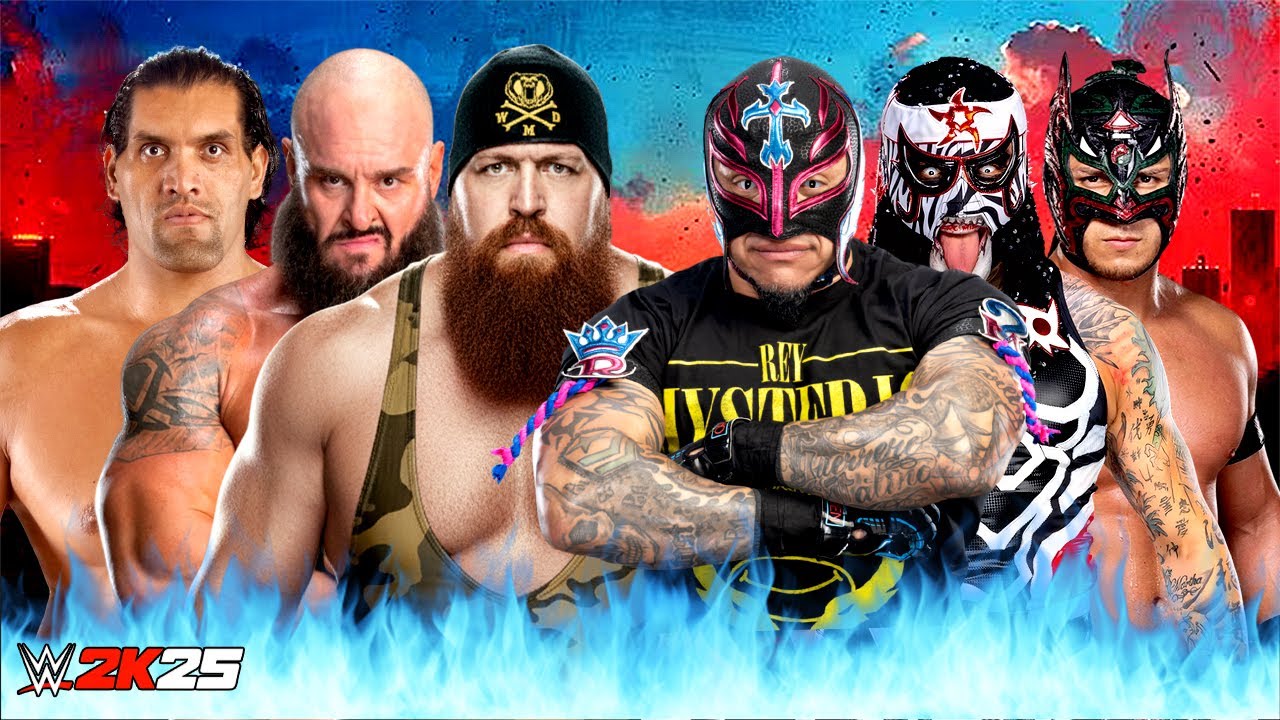 WWE 2K25 The Great Khali Big Show Braun Strowman vs Rey Mysterio Penta Dragon Le Full Match 03-02-26