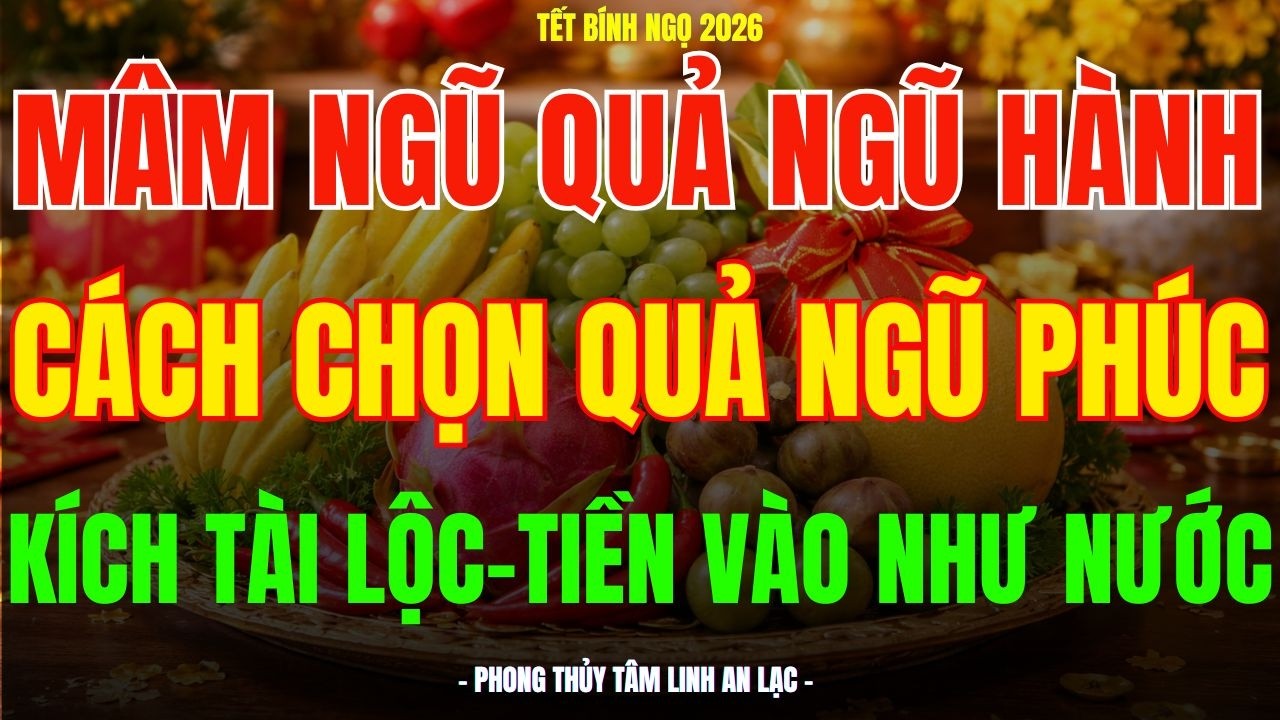 DÂNG 5 LOẠI QUẢ NGŨ PHÚC NÀY NGÀY TẾT – KÍCH HOẠT NGŨ HÀNH, TIỀN VÀO NHƯ NƯỚC, CẢ NĂM SUNG TÚC!