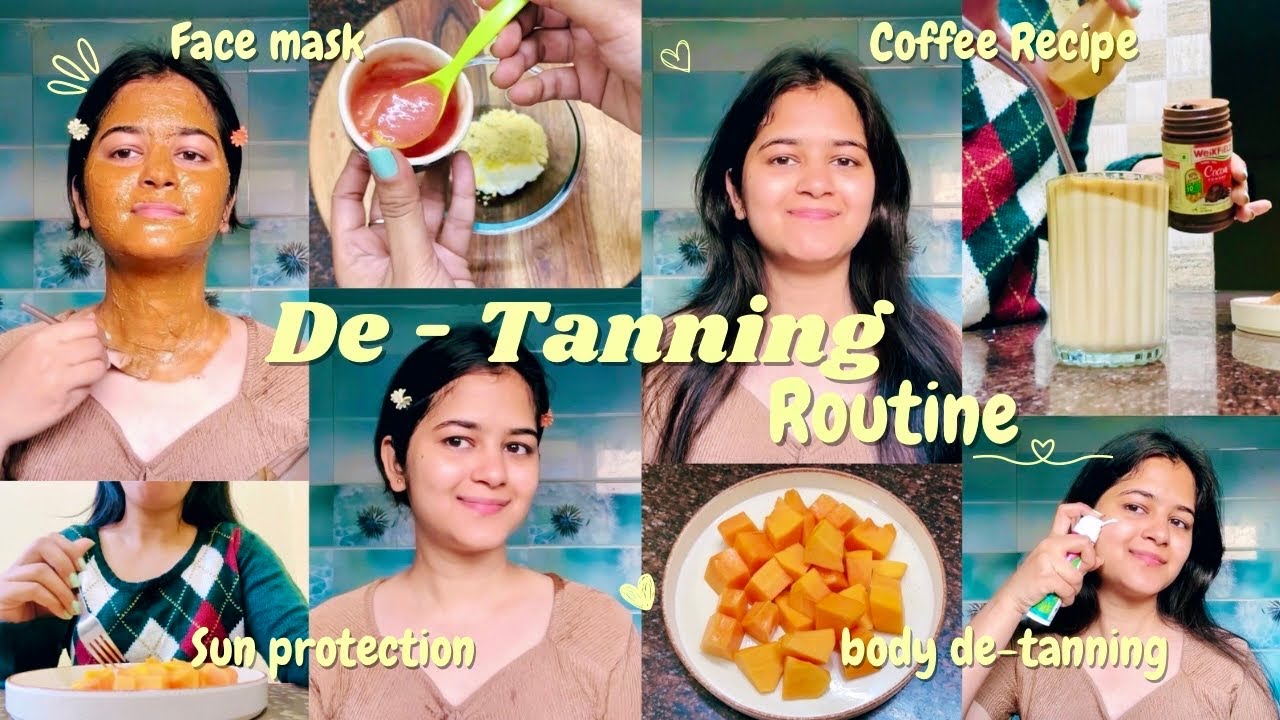 De- Tanning Routine✨🌷| Body de-tanning, Summer Sunscreen & more #detan #skincare