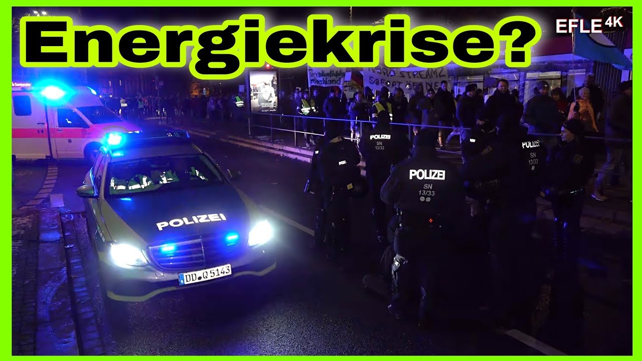 Montagsdemo gegen Energiepolitik in Leipzig / Polizei aus mehreren Bundesl&auml;ndern im Einsatz