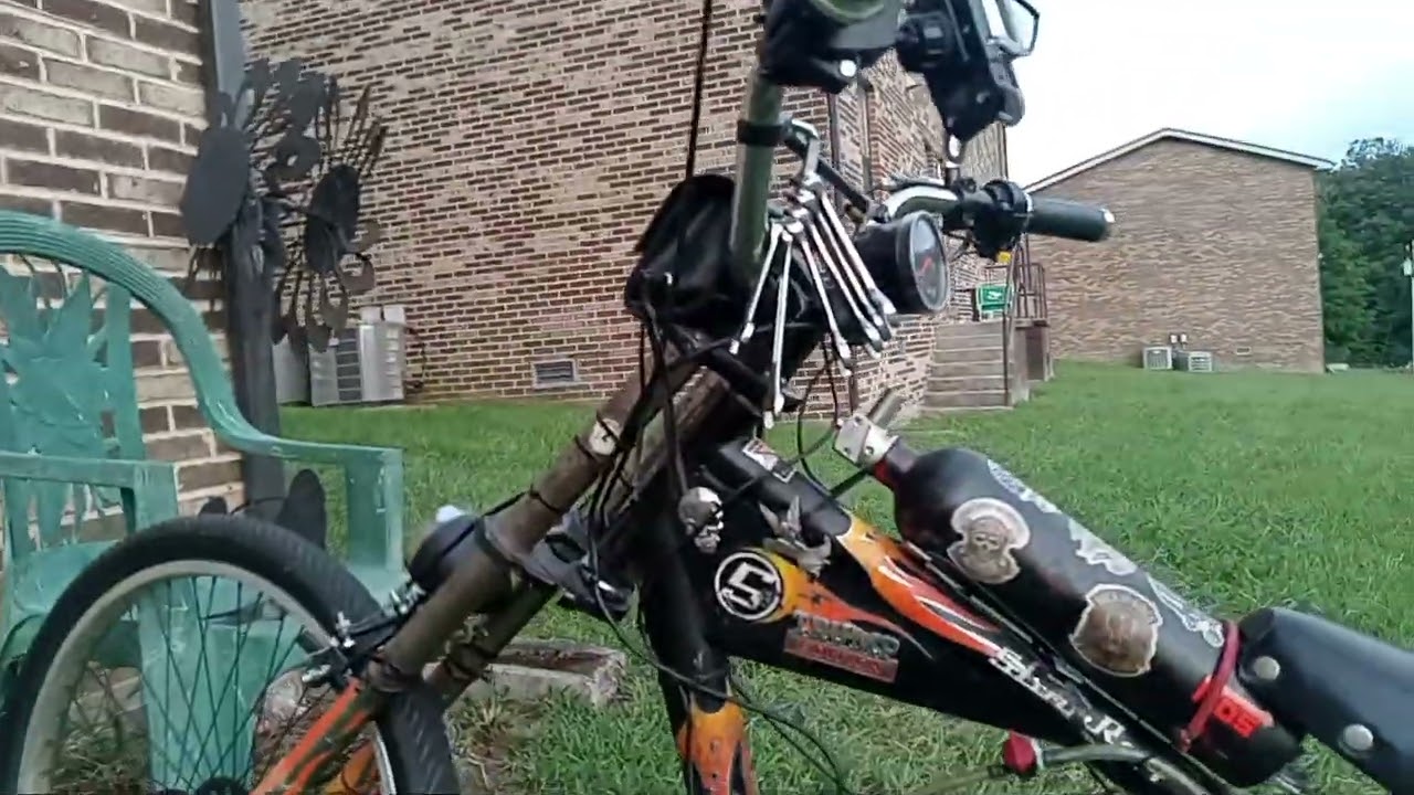 Reverse cylinder 2 stroke motorized chopper bicycle. . New updates..