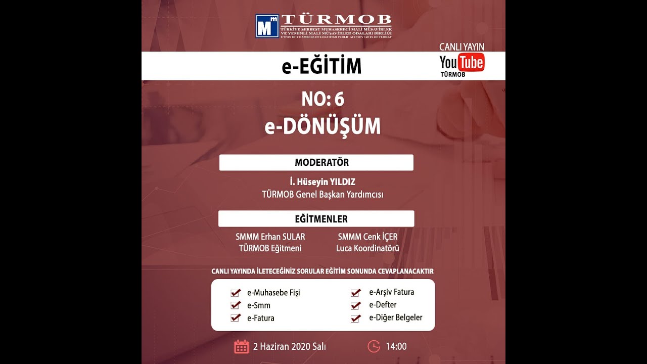 T&Uuml;RMOB e-EĞİTİM NO:6 e-D&Ouml;N&Uuml;Ş&Uuml;M