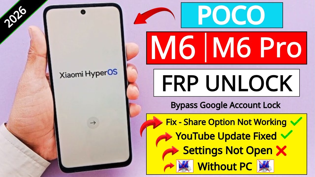 Poco M6 | M6 Pro Frp Unlock/Bypass HyperOS Android 14/15 Without Second Space | Without PC