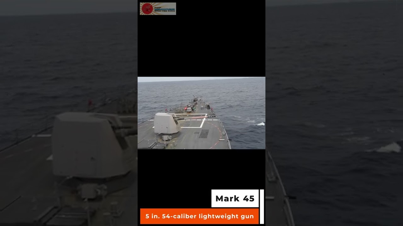 【 #爽快実弾射撃 】米海軍Mk45 5インチ砲の実弾射撃動画 【#現代海軍の主砲】 #shorts