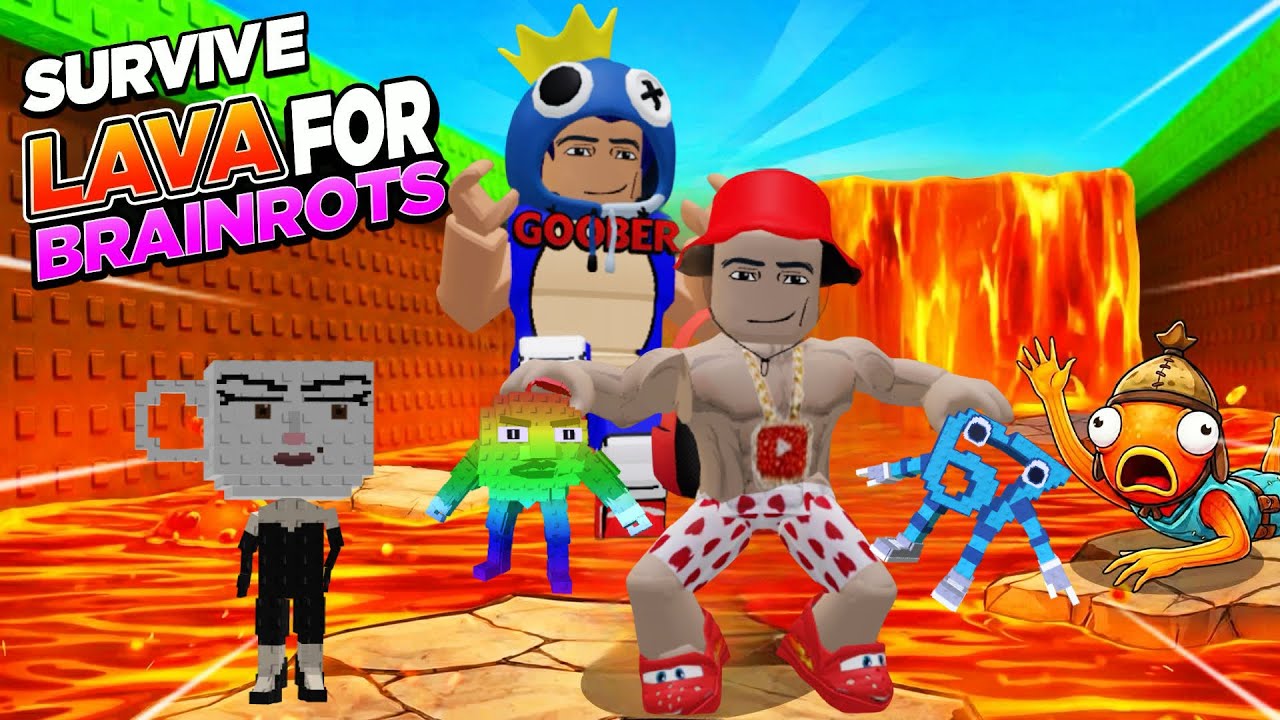 Survive LAVA for Brainrots (NEW UPDATE!)  #roblox #robloxbrainrots #brainrots