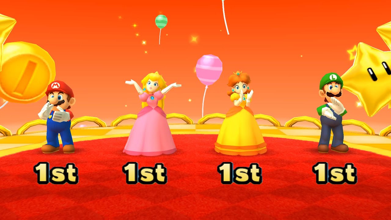 Mario Party Star Rush Balloon Bash - Mario Vs Luigi Vs Peach Vs Daisy (Master Com)