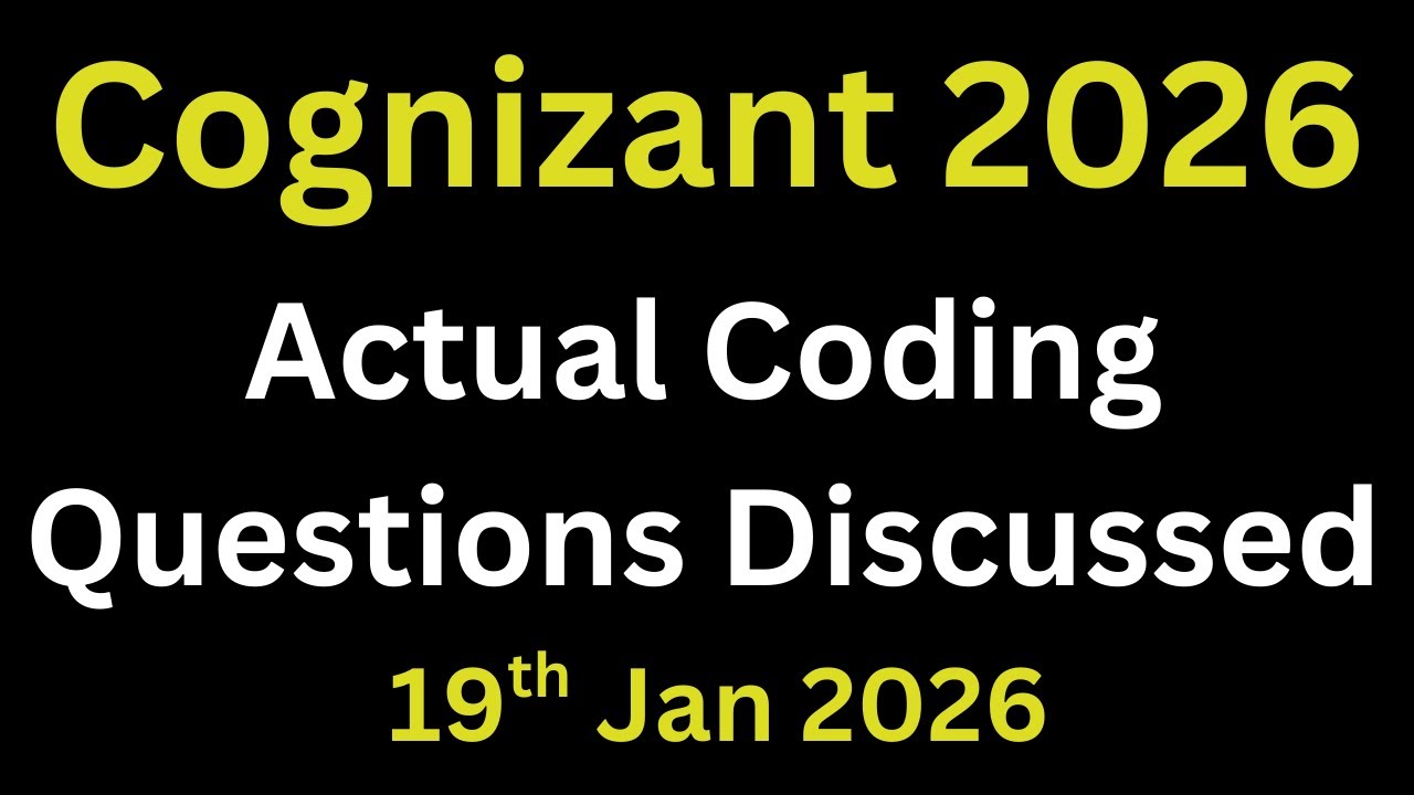 Вопросы по программированию для технической оценки Cognizant, набор 2026 года | Вопросы прошлых л...