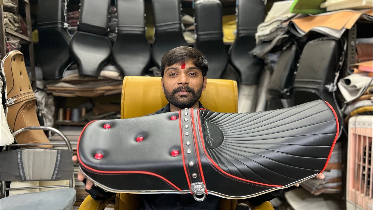 Splendor Red Bodar Full seat modification splendor seat cover Modified full Gujarati video new video