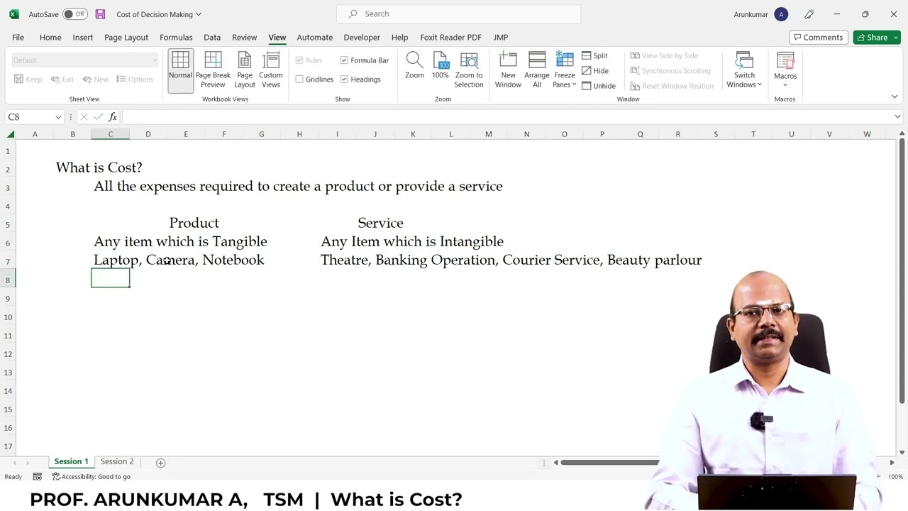 What is Cost | Session 1 | Cost Based Decision Making | Prof. Arun Kumar A