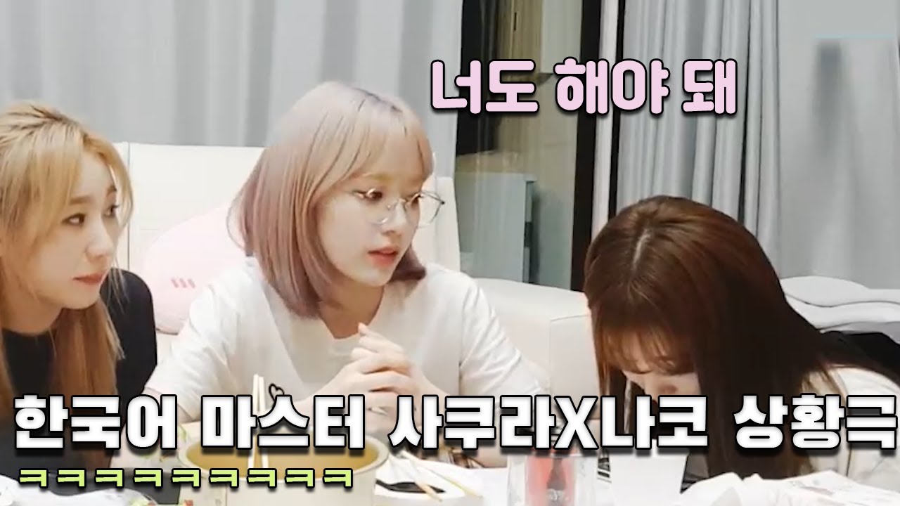 한국어 마스터 사쿠라X나코 상황극ㅋㅋㅋㅋㅋㅋ[나코 하이라이트]
