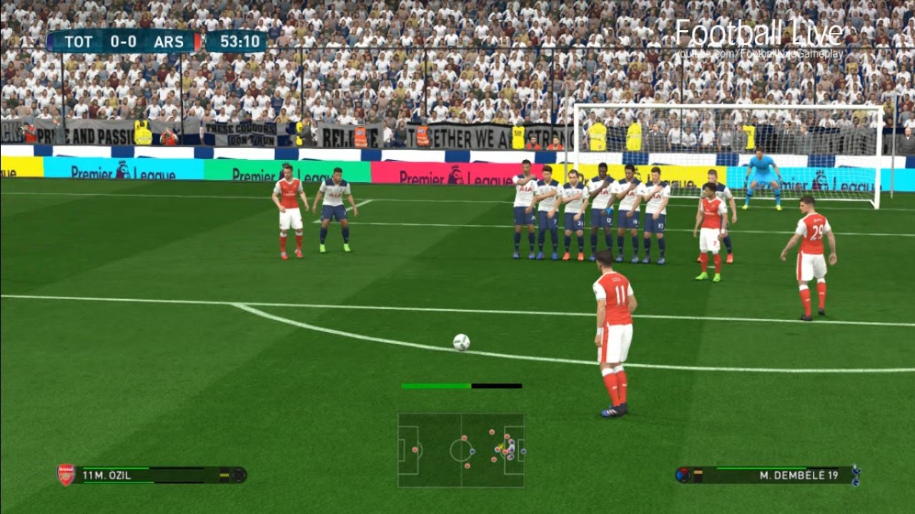 PES 2017 | Tottenham vs Arsenal | Full Match & Free Kick Goal Ozil | Gameplay PC