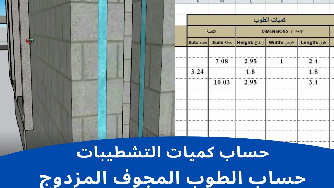 حساب الطوب المزدوج الخارجي#تشطيبات