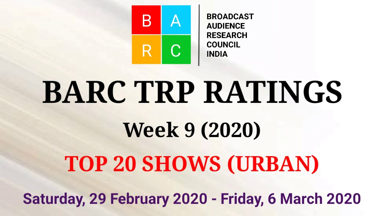 BARC TRP Ratings Week 9 (2020) : TOP 20 Shows (Urban)