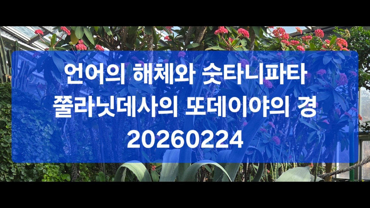 언어의 해체와 숫타니파타 쭐나닛데사  또데이야 경 20260224