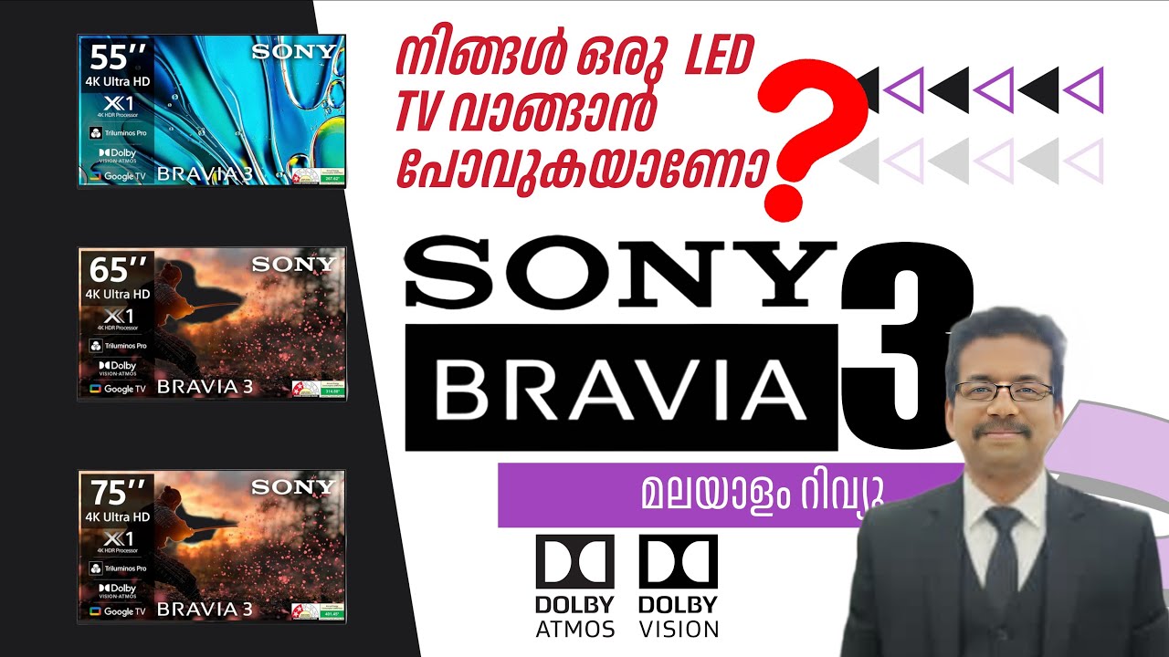 SONY BRAVIA 3,  4K HDR SMART AI GOOGLE TV,  DOLBY VISION, DOLBY ATMOS