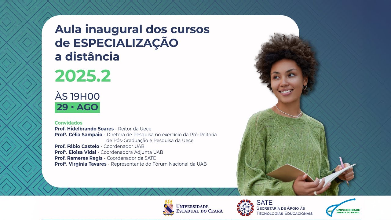 Aula inaugural dos cursos de Especialização a distância