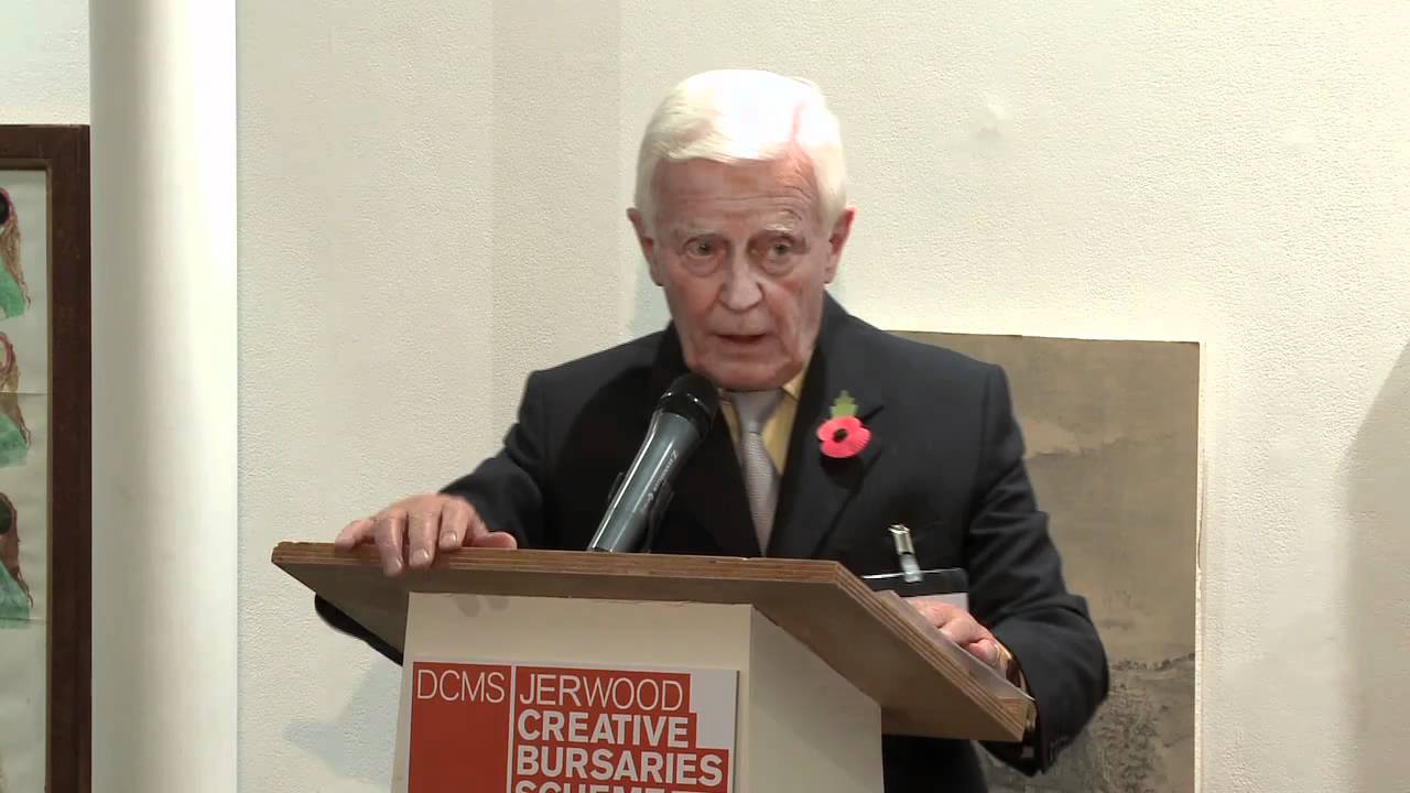 Jerwood Foundation Chairman Alan Grieve speaks at the launch of the Creative Bursaries Scheme