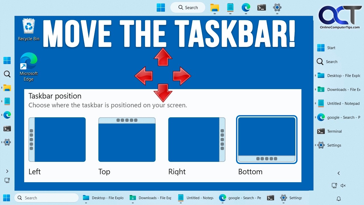 Наконец-то! Переместите панель задач Windows 11 в боковую или верхнюю часть экрана без использова...