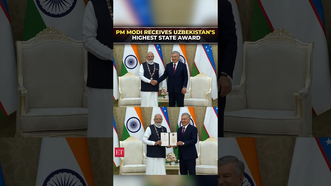 PM Modi receives Uzbekistan&rsquo;s highest state award, &lsquo;Oliy Darajali Dustlik&rsquo;, in Tashkent