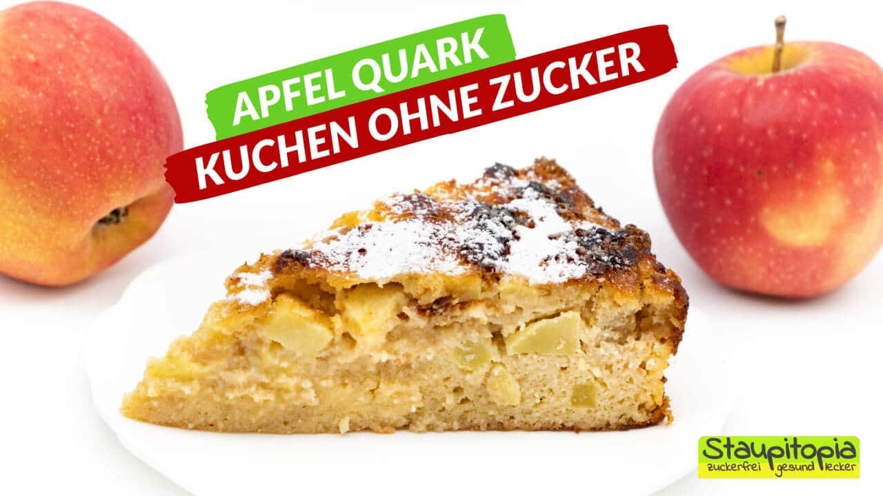 Apfel Quark Kuchen ohne Zucker - proteinreich, Low Carb und super lecker 😋