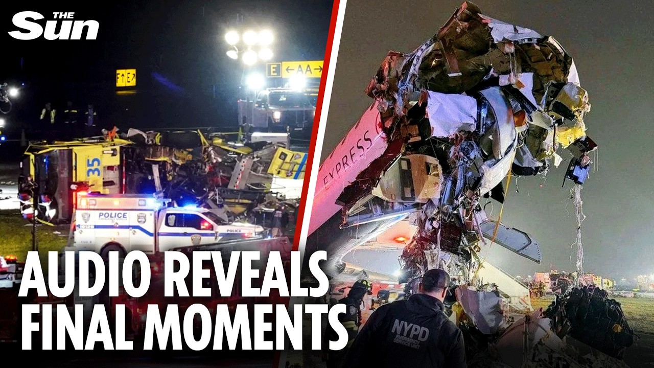 Moment air traffic controller YELLS as plane crashes on runway killing both pilots