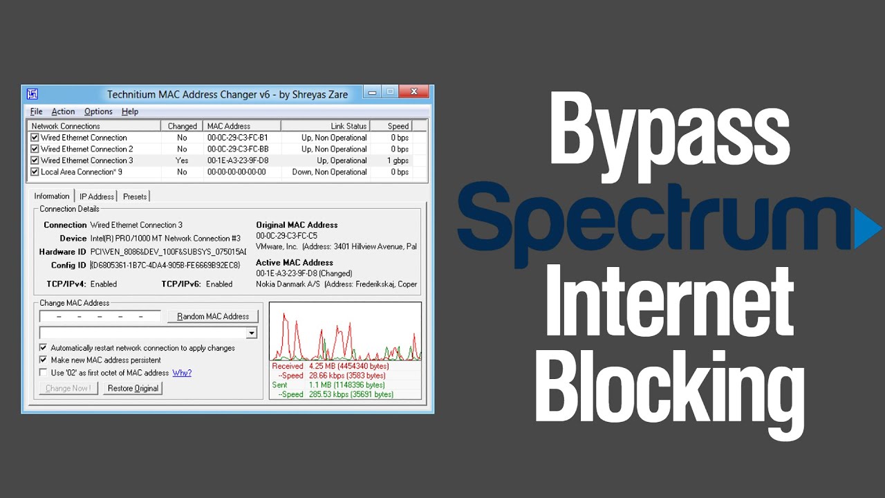 How to bypass Spectrum Internet blocking/timeout