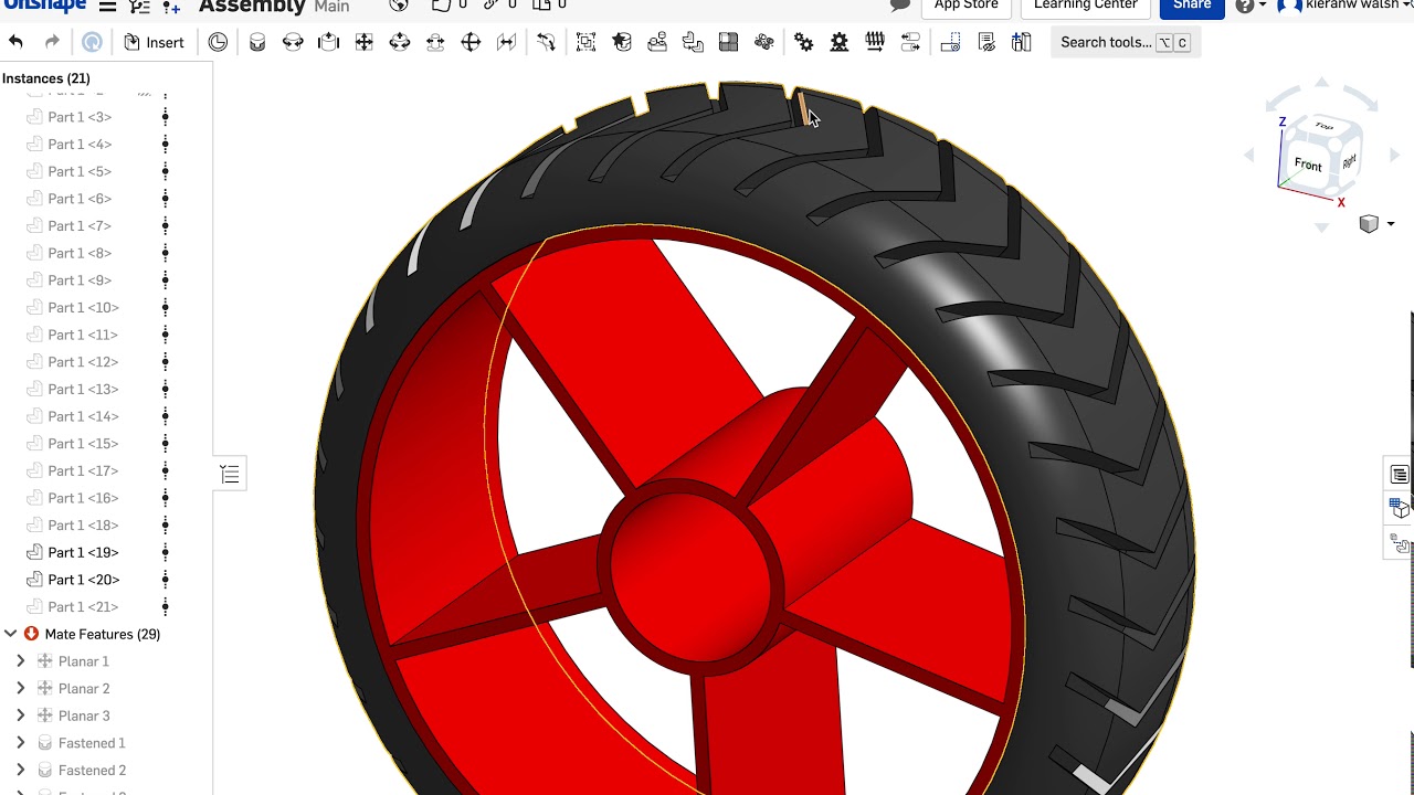 Onshape Tutorial 4   inner Wheel Tyre