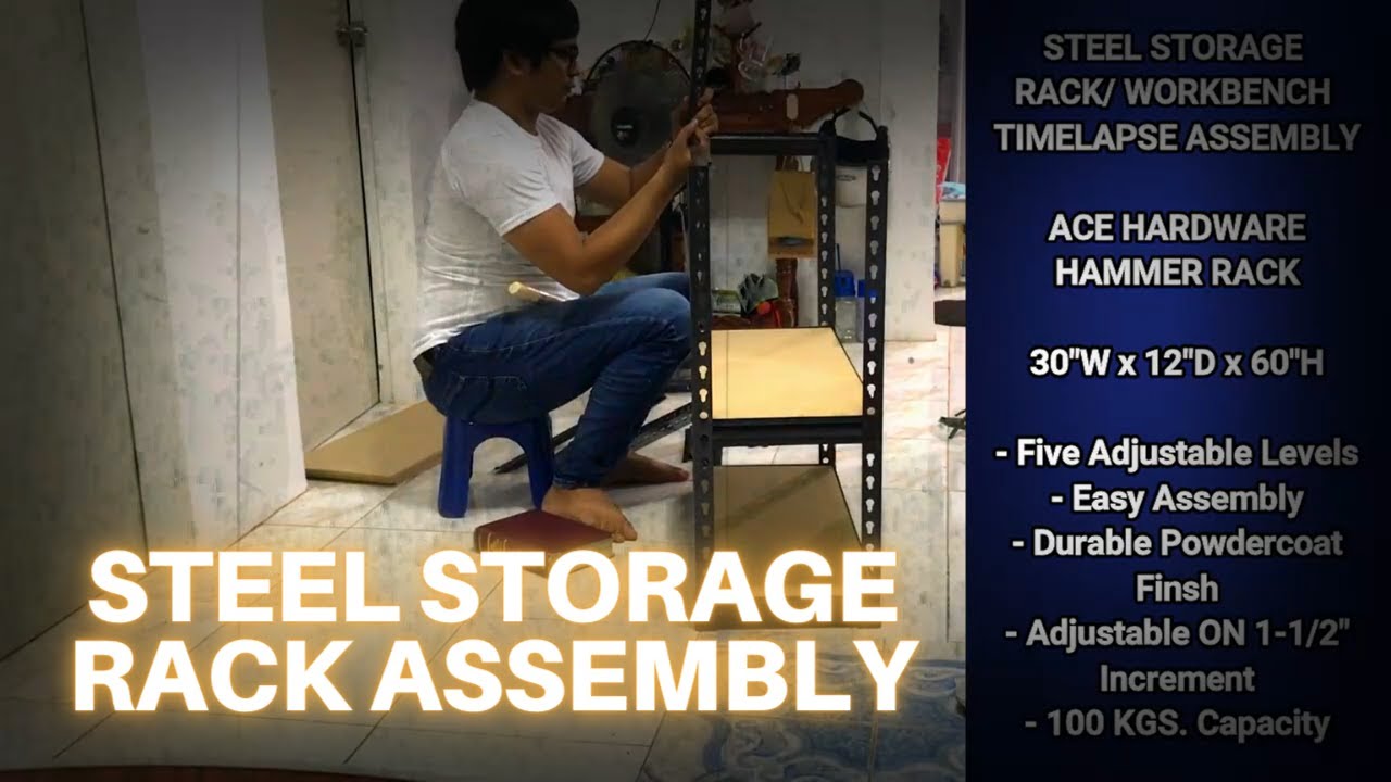 STEEL STORAGE RACK / WORKBENCH TIMELAPSE ASSEMBLY | ACE HARDWARE HAMMER RACK SIZE 30