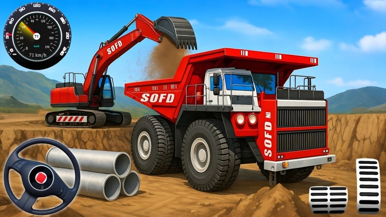 👷JCB City Road Construction Simulator 3D🚧 - City Road Construction 3D Android Gameplay ZNLGAMERZ