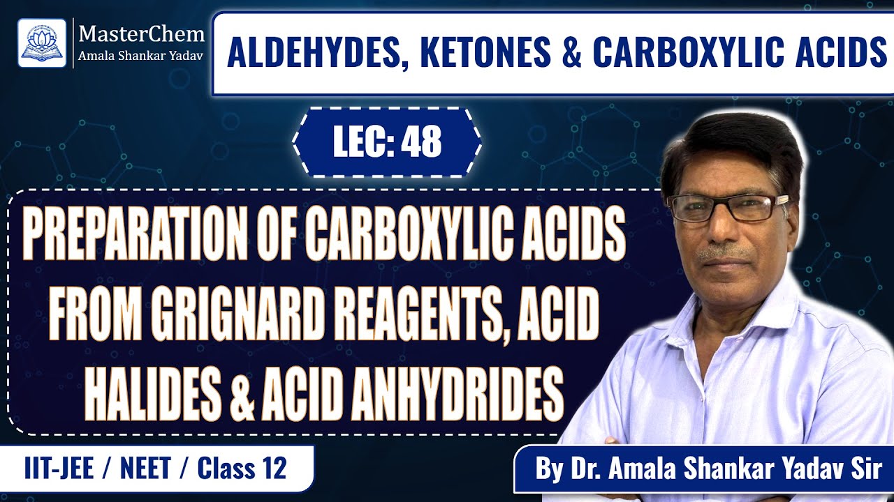 Class 12th: Preparation of Carboxylic Acids from Grignard Reagents, Acid Halides & Acid Anhydrides