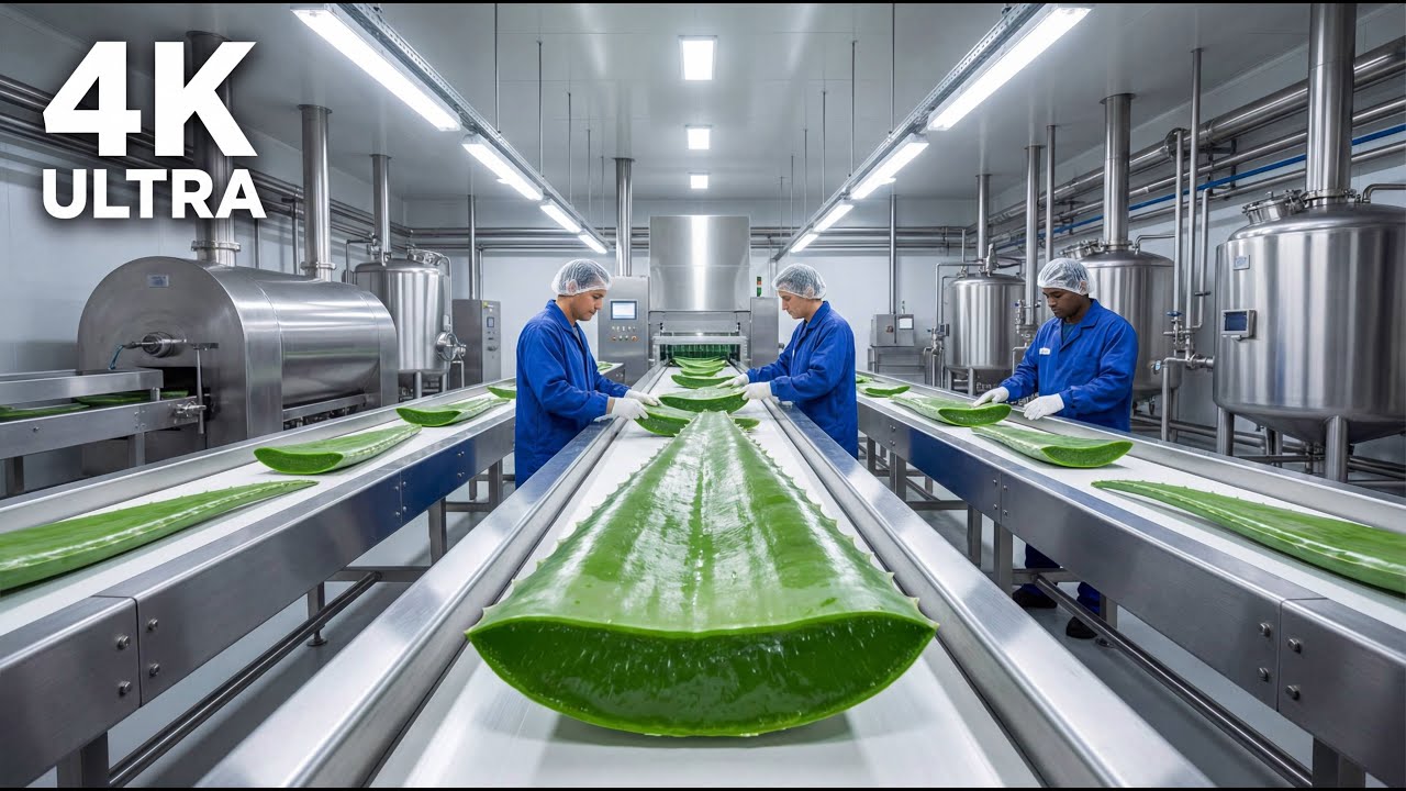 This Factory Process 200Tans Aloe Vera Every Day | You Never see Before #FactoryProces #aloevera