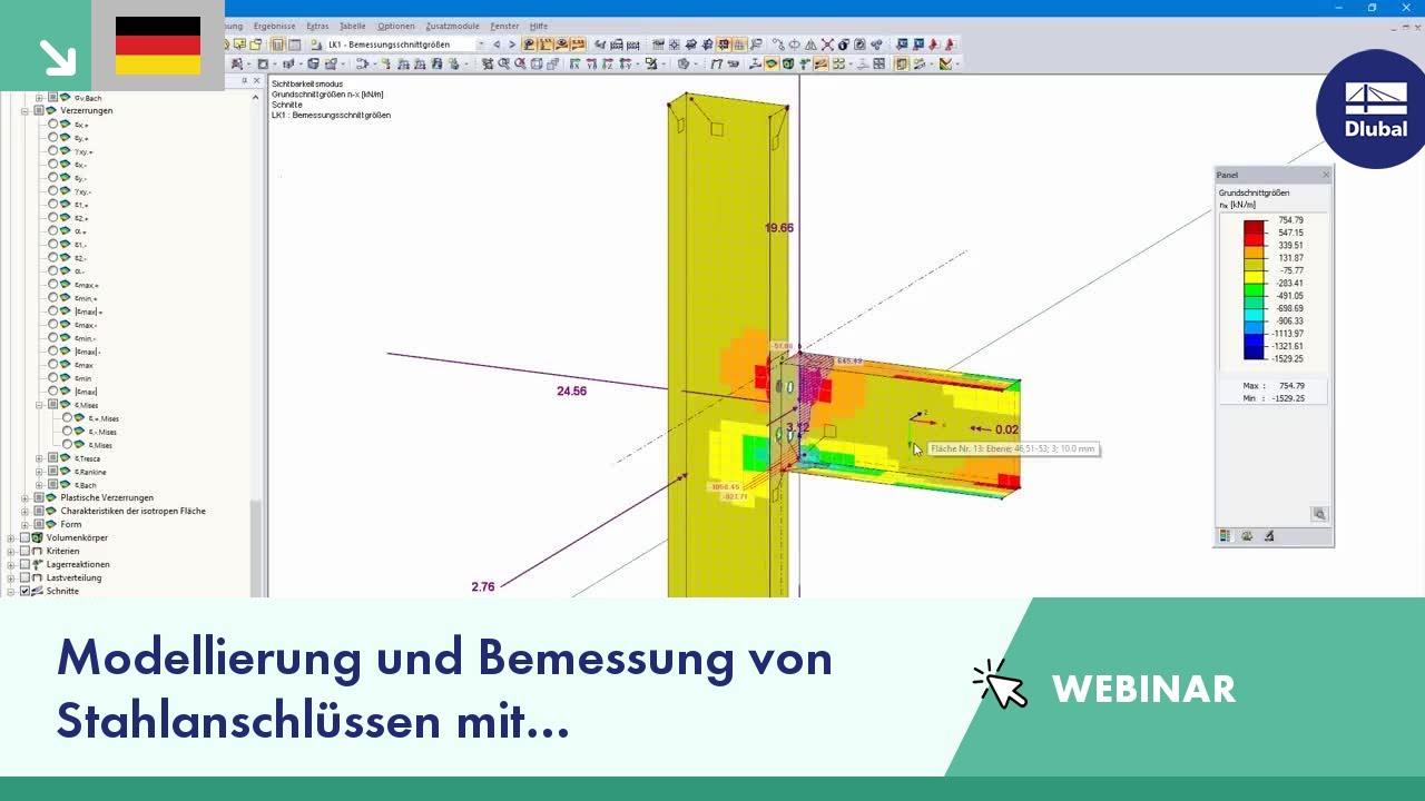 Webinar: Modellierung und Bemessung von Stahlanschlüssen mit Flächenelementen in RFEM