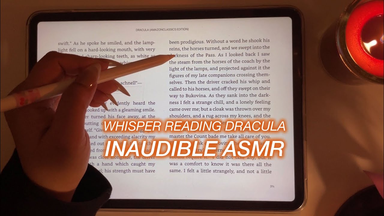 Rainy Late Night ASMR / Inaudible Whisper Reading Dracula (Rain sounds, Layered sounds) 📚🌙☔️🎧