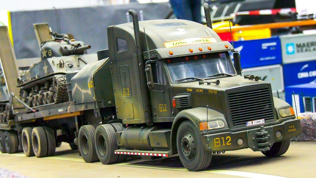 RC SCALE MODEL TANKS, MILITARY VEHICLES, TRUCKS IN ACTION!! / Modellbau Messe Wien 2017
