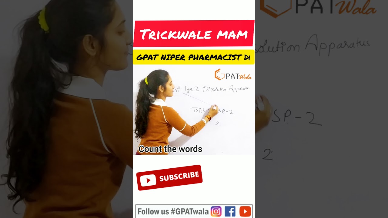 Pharmaceutics #shorts tricks for GPAT NIPER Pharmacist Drug inspector