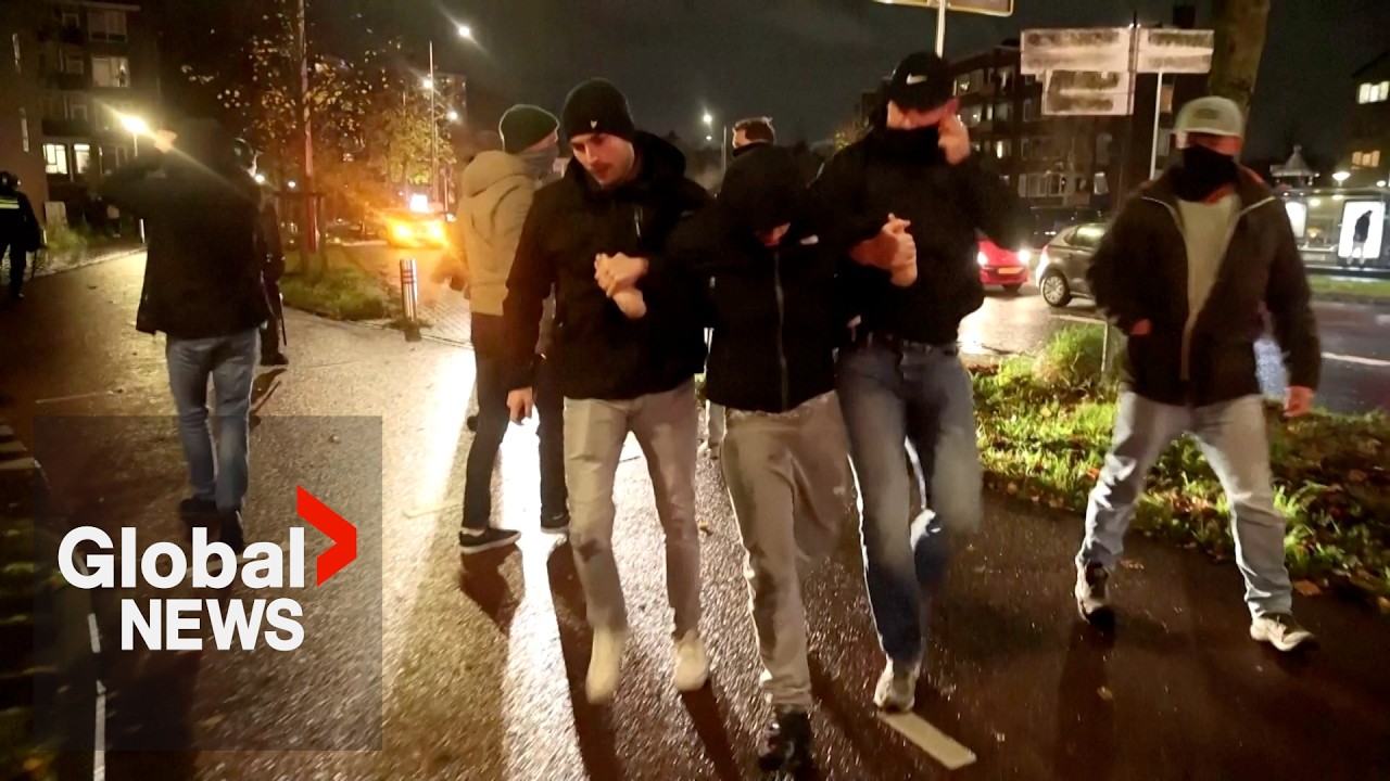 Amsterdam unrest: Police detain at least 6 for defying protest ban after soccer clashes