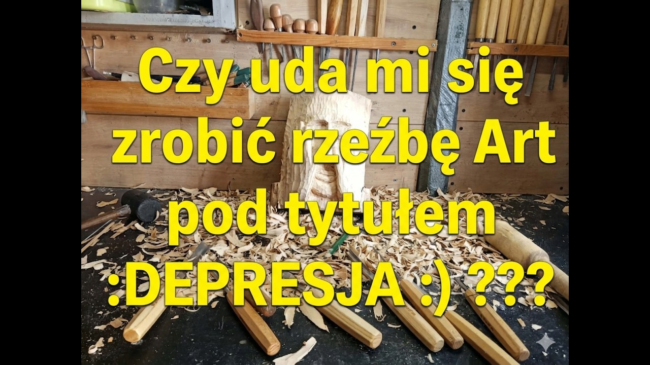 Nowy projekt. Rzeźba z drewna Art do salonu :) Rękodzieło pod tytułem ,,DEPRESJA
