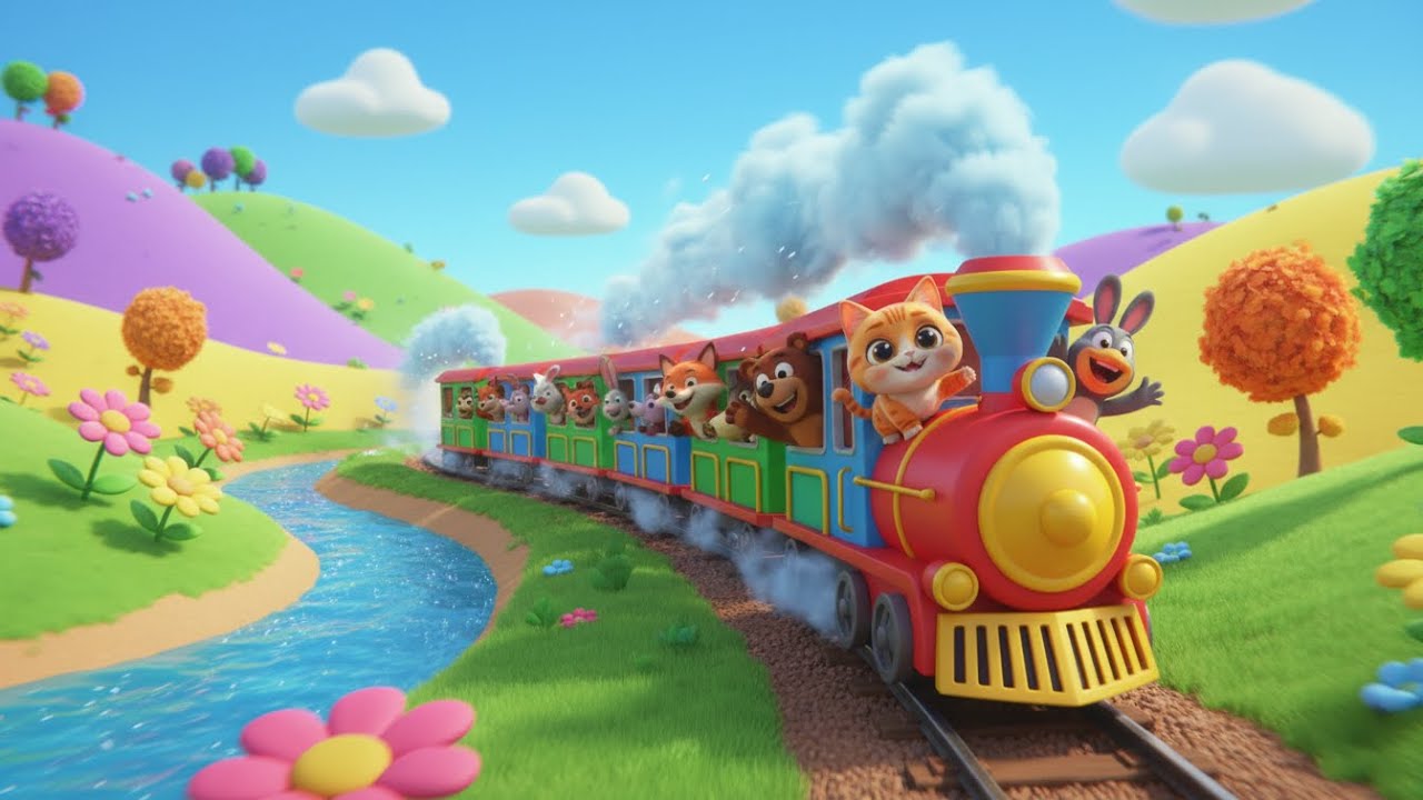 El tren hace chu chu rápido y despacio 🚂 | Canción divertida de trenes para niños