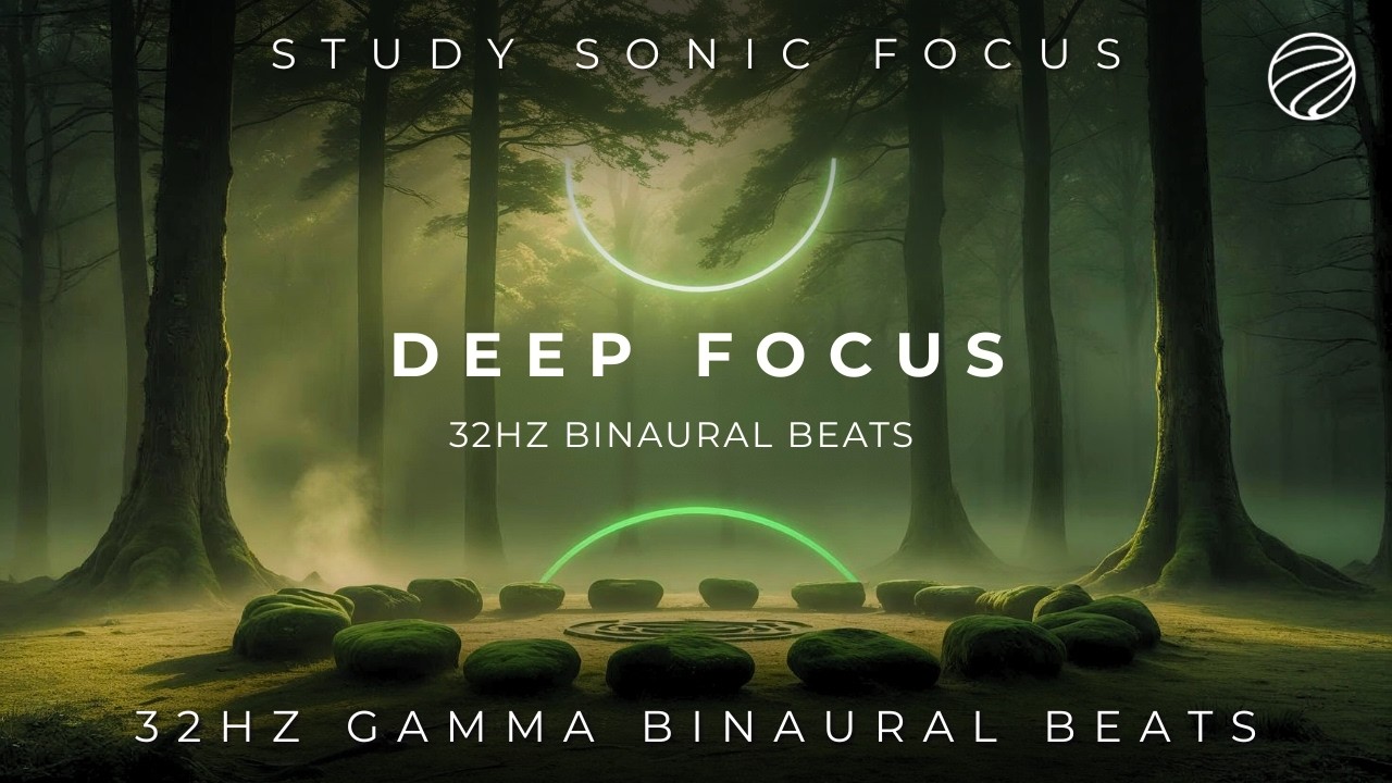 Gamma Binaural Beats for Deep Focus and Study | 34Hz Brainwaves | Work and Concentration Music