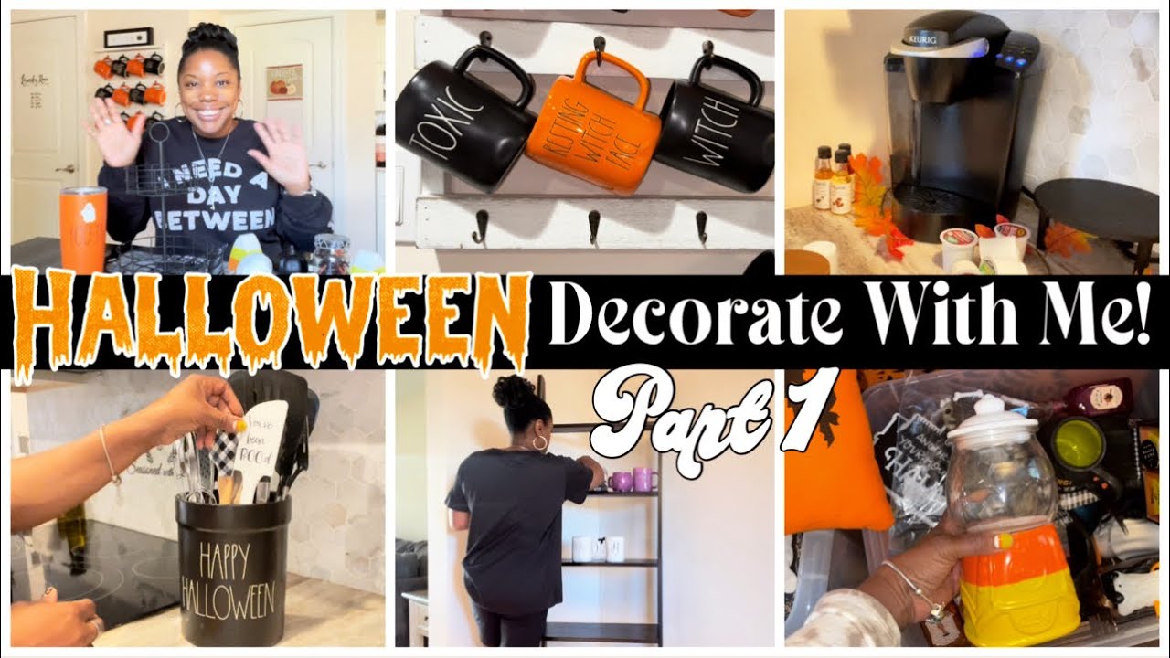 HALLOWEEN DECORATE WITH ME | MUG HOLDER | CANDY CORN COFFEE BAR | HALLOWEEN LADDER